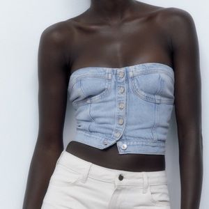 Denim corset top ZARA